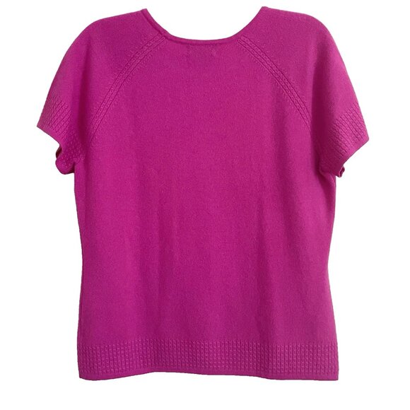 Classiques Entier Pink Sweater Top Cashmere Short Sleeve Old Money Quiet Luxury - Picture 2 of 8